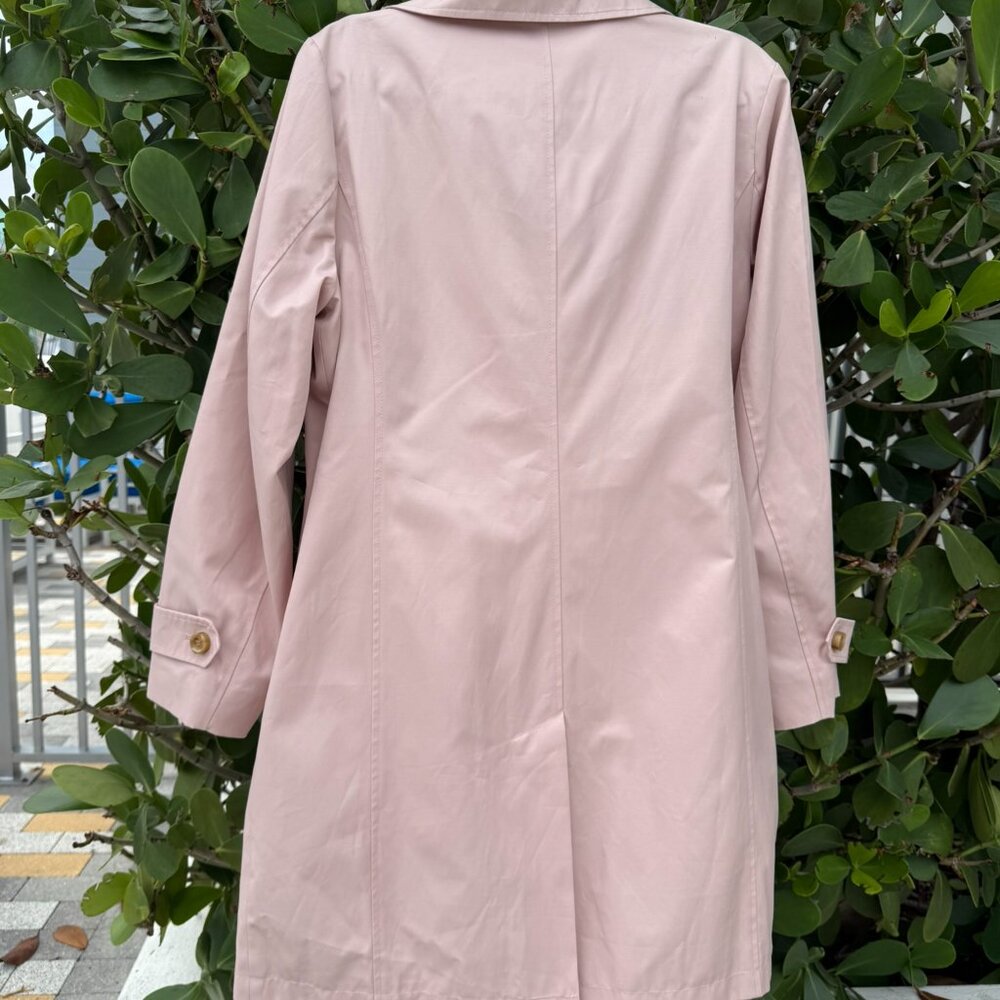 Classic… Spring! On Trend Michael Kors Trench Coat Lg Soft Pink Single Breasted - Picture 5 of 10